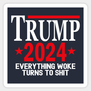 Trump 2024 Everything Woke Turns To Shit Sticker